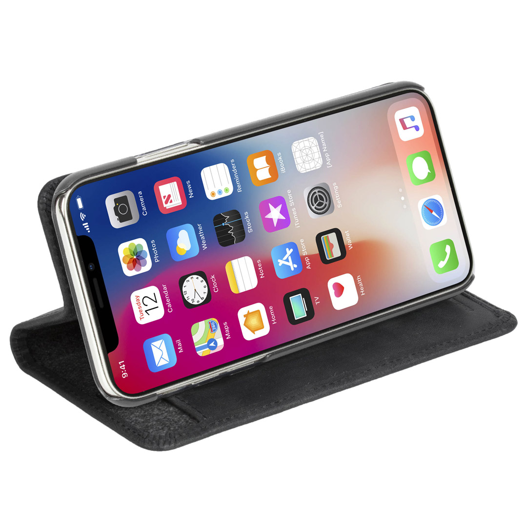 Krusell Sunne 4 kaardi folio iPhone XS Max rahakott must