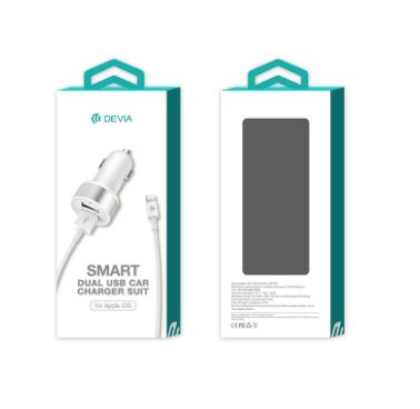 Devia Smart serijos dvigubas USB įkroviklis 2.4A su Lightning kabeliu