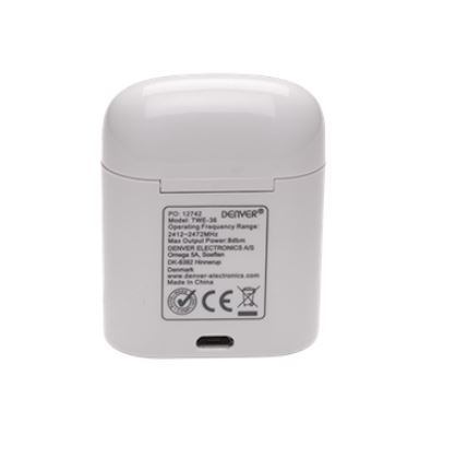 Denver TWE-36 MK3 White Belaidės Ausinės