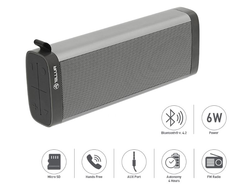 Tellur Selene Gray Bluetooth Skaļrunis