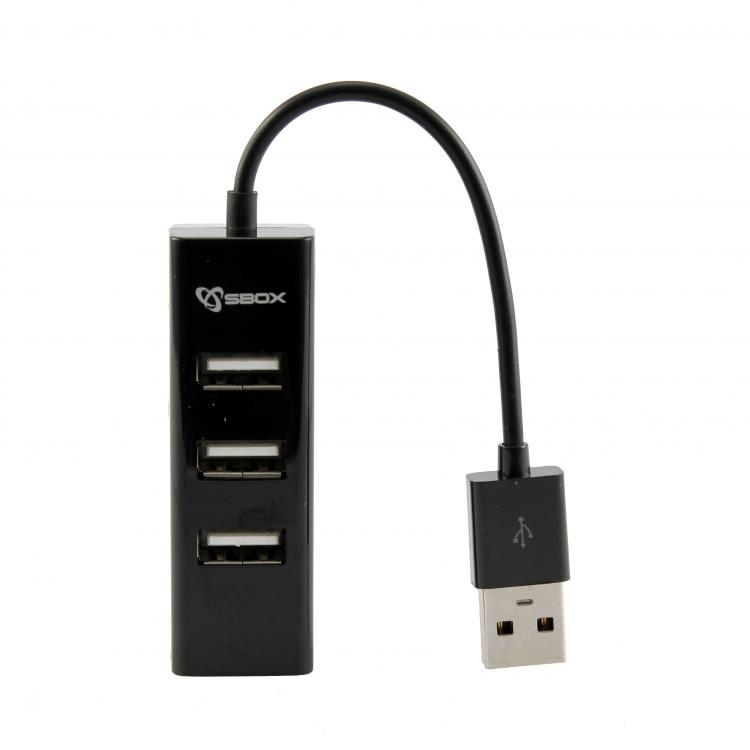 Sbox H-204 USB 4 Prievadų HUB Juodas