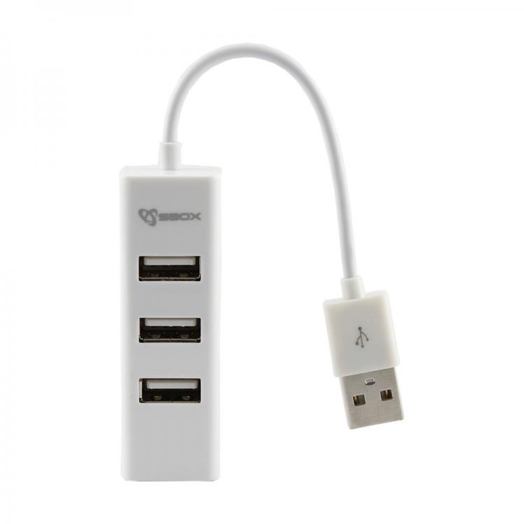 Sbox H-204W USB 4-Portu Centrmezgls Kokosriekstu Balts