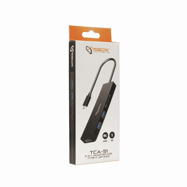 Sbox TCA-51 USB-C į HDMI USB 3.0 SD TF adapteris