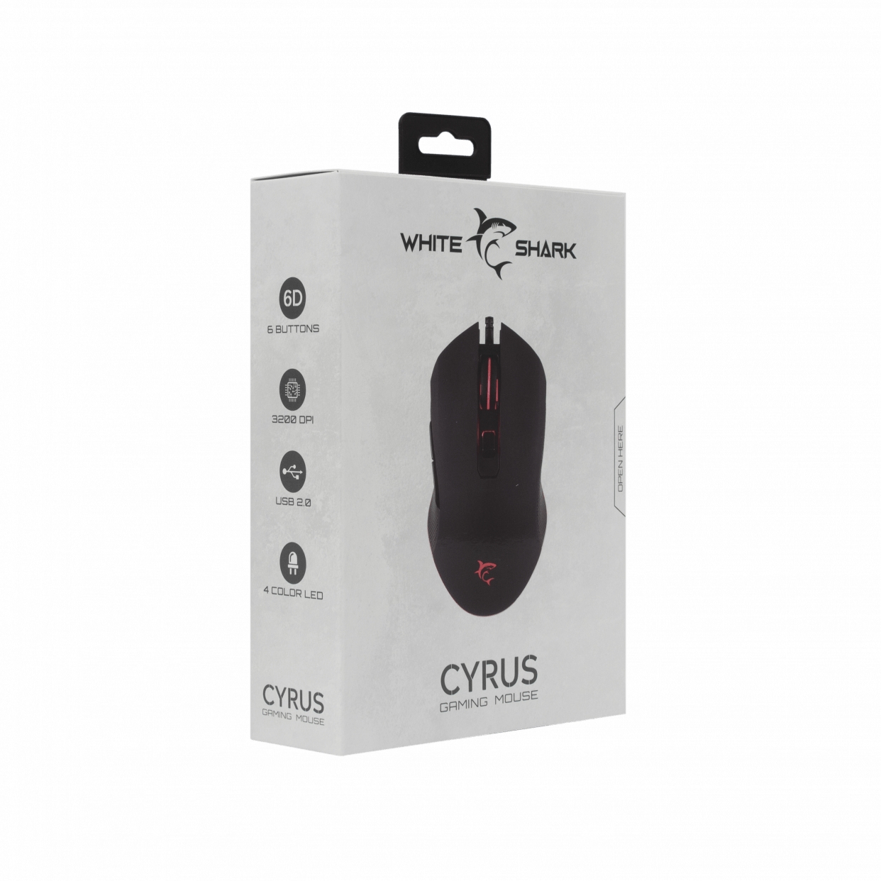 White Shark GM-3001 CYRUS Spēļu Pele Melnā