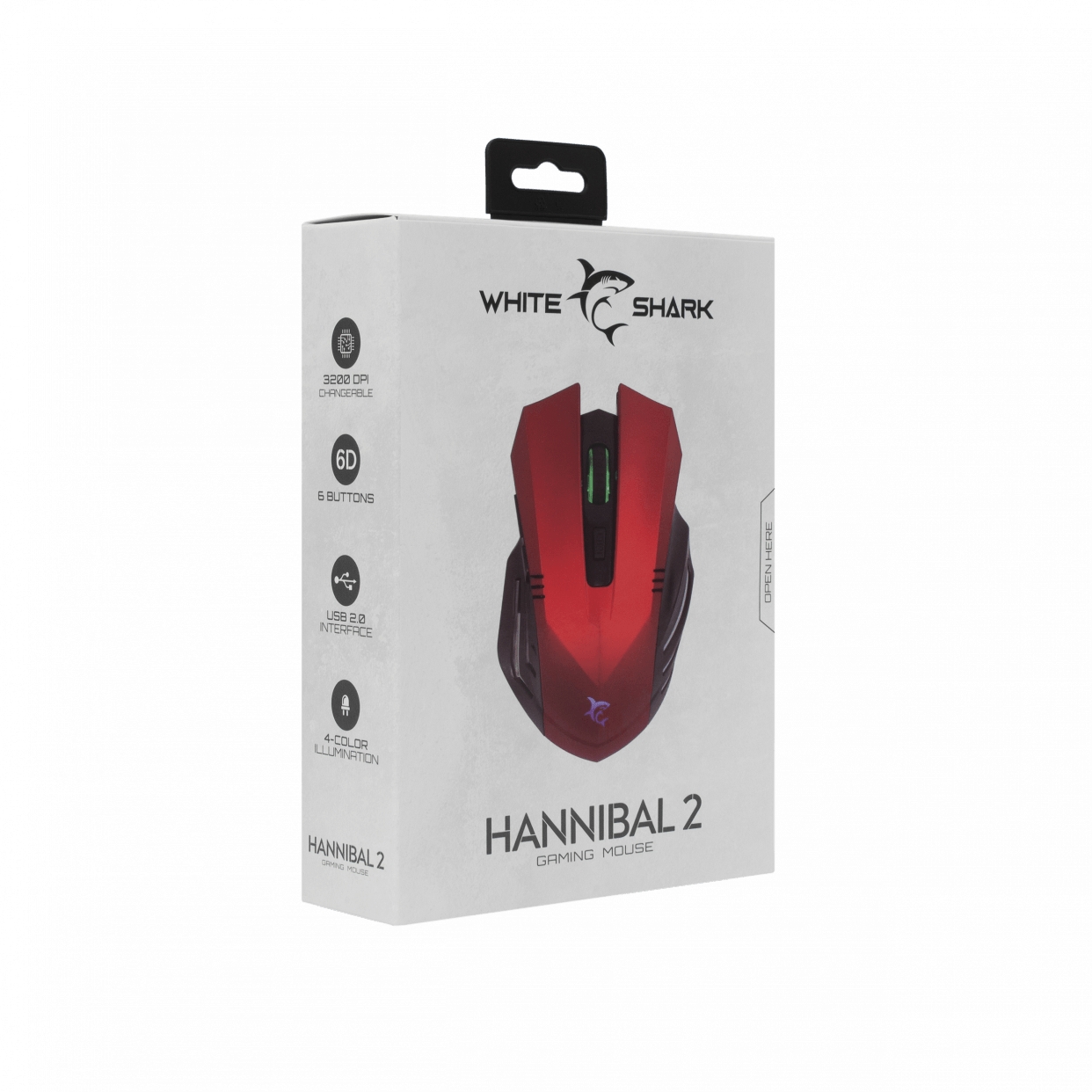 White Shark GM-5006 Hannibal-2 Игровая Мышь 3200 DPI Красная