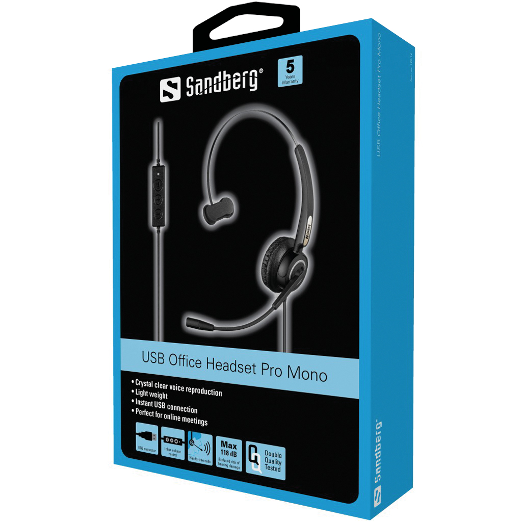 Sandberg 126-14 USB biuro ausinės Mono