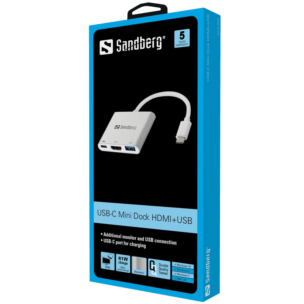 Sandberg 136-00 USB-C Mini Dokk HDMI USB