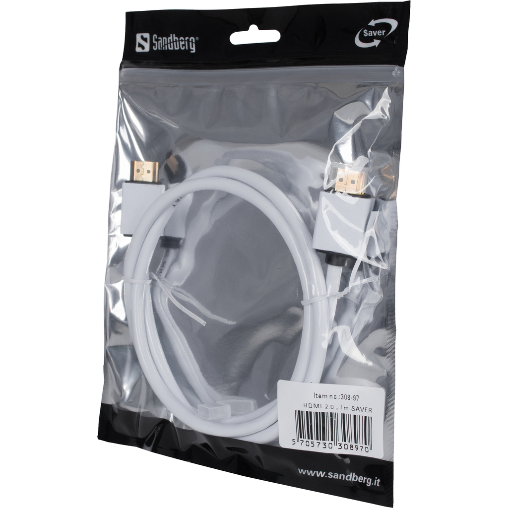 Sandberg 308-97 HDMI 2.0 kabelis 1m SAVER