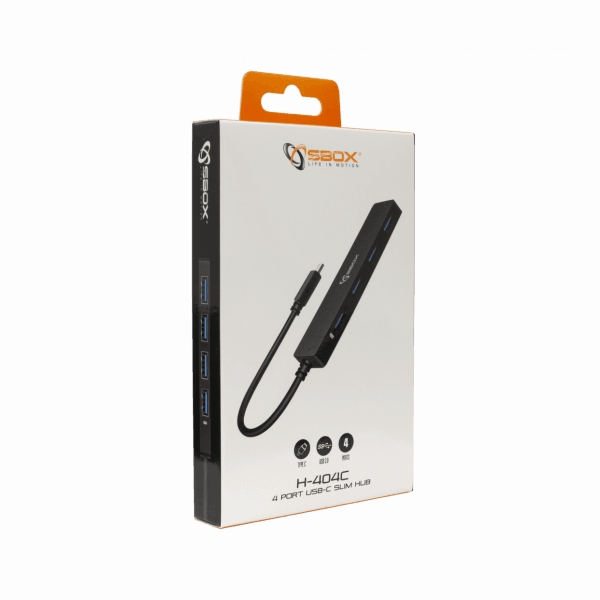 Адаптер Sbox H-404C USB-C с 4 портами USB 3.0