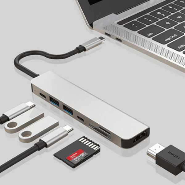 Sbox TCA-71 7-в-1 Type-C концентратор с PD и HDMI