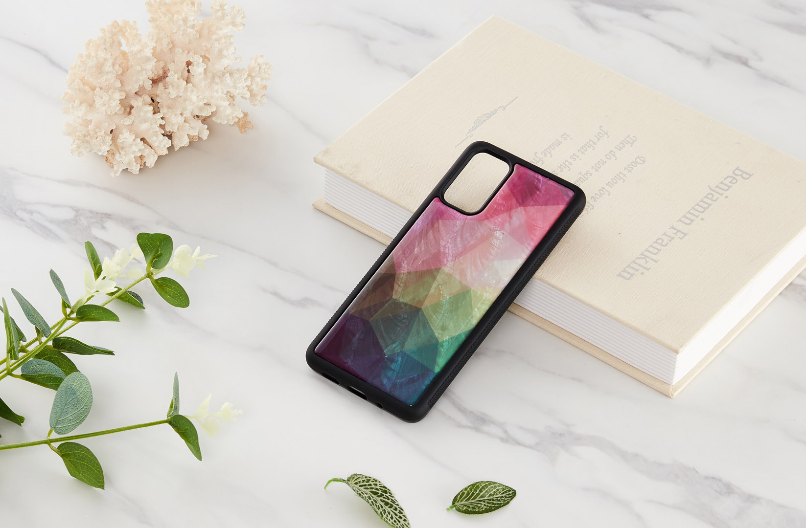 iKins Samsung Galaxy S20+ Juodas Gėlių Dėklas