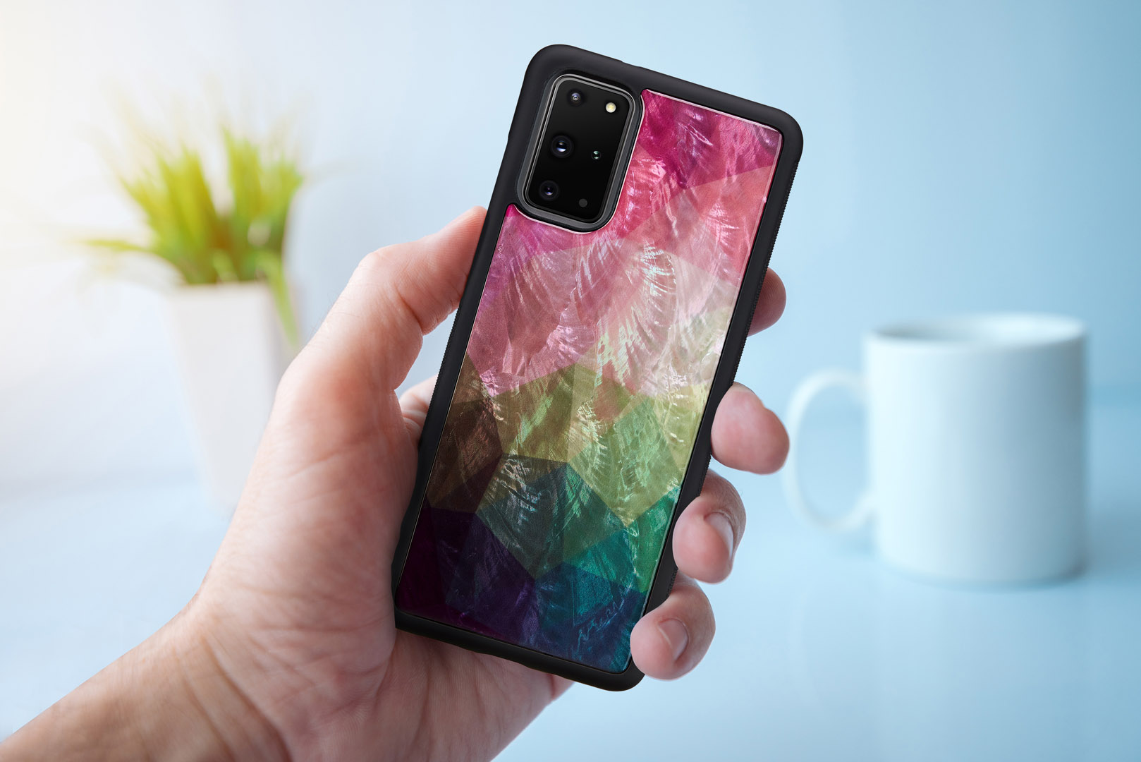 iKins Samsung Galaxy S20+ Juodas Gėlių Dėklas