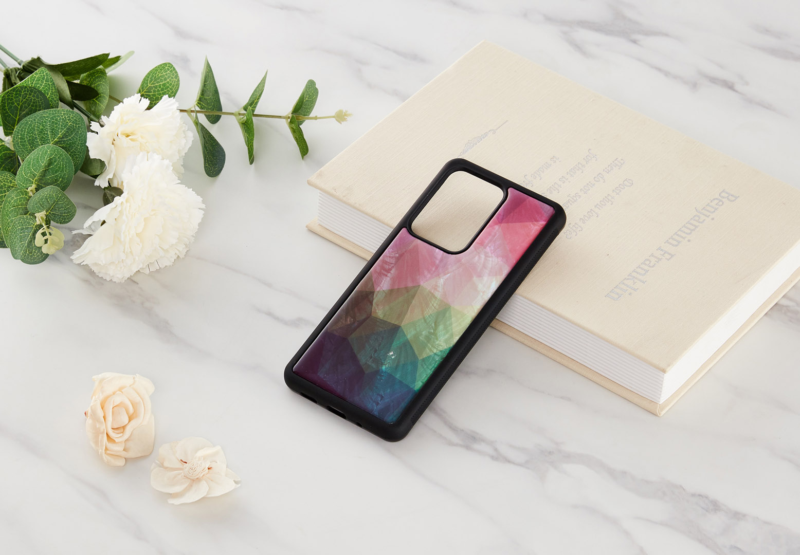 iKins Samsung Galaxy S20 Ultra Water Flower Case Black