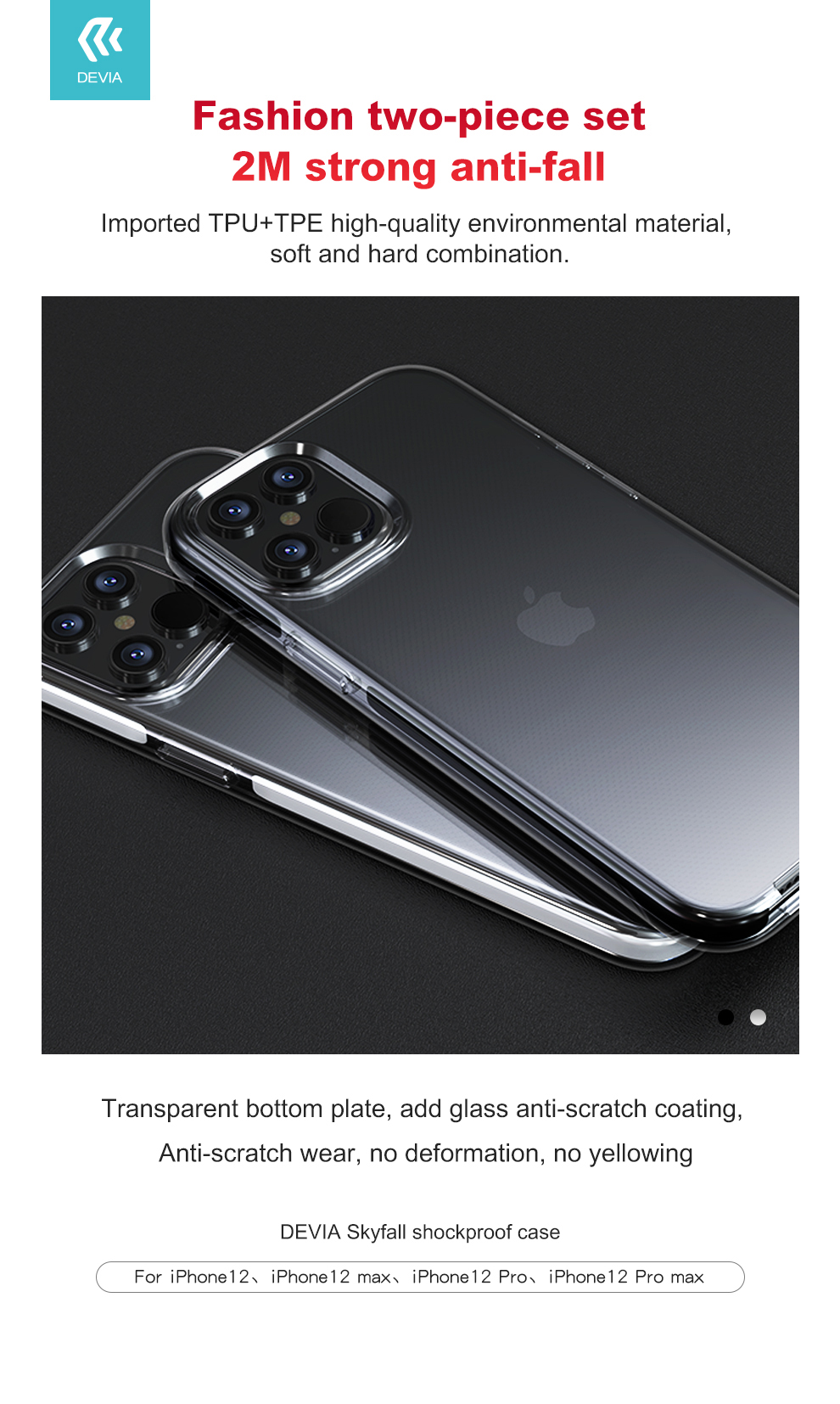Devia Skyfall ümbris iPhone 12 Pro Max Valge