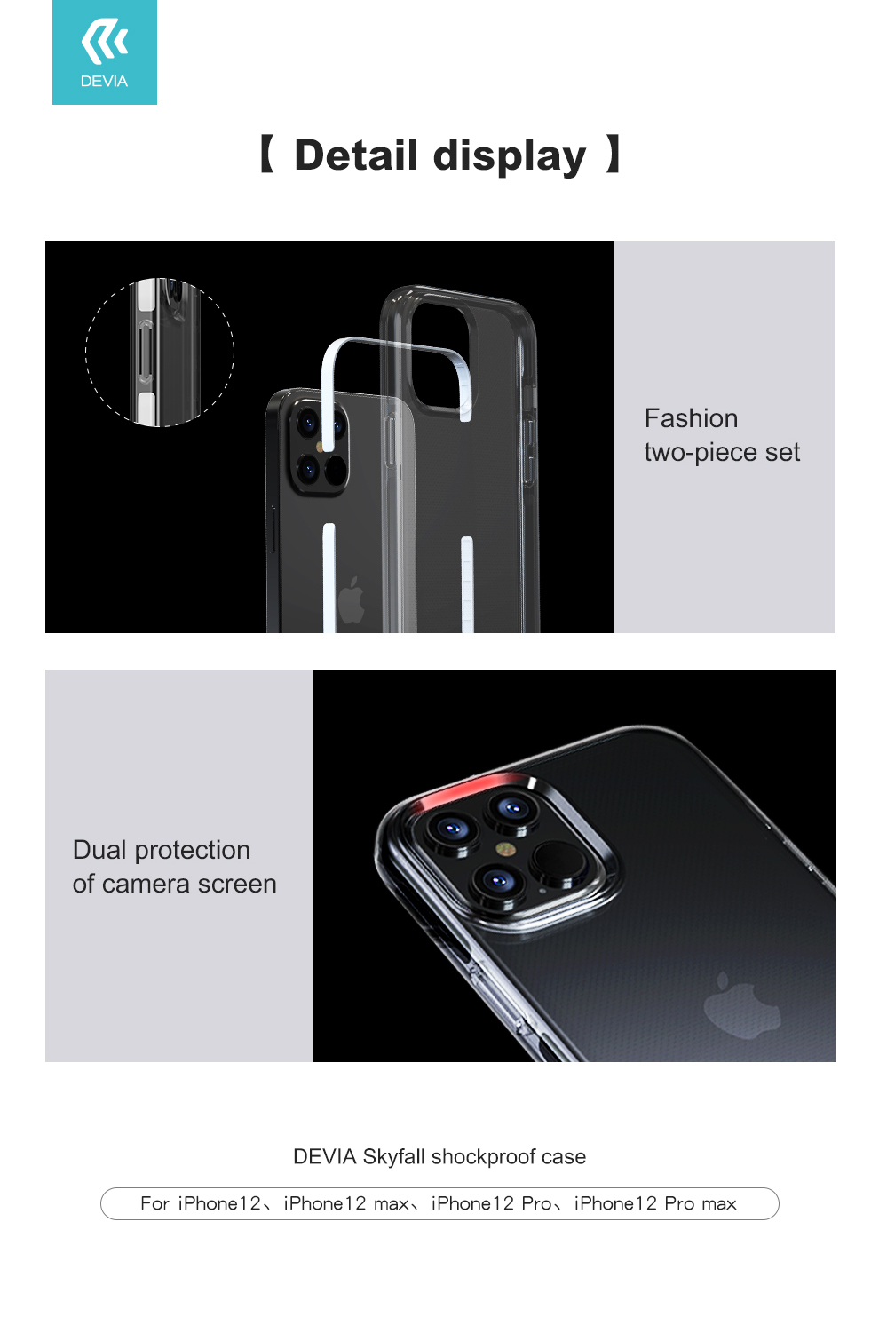 Devia Skyfall ümbris iPhone 12 Pro Max Valge
