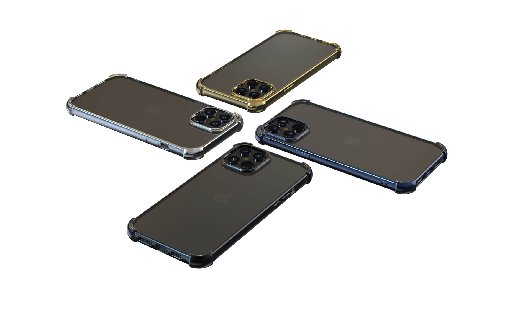 Devia iPhone 12 Pro Max Hõbedane Läikiv Põrutuskindel Korpus