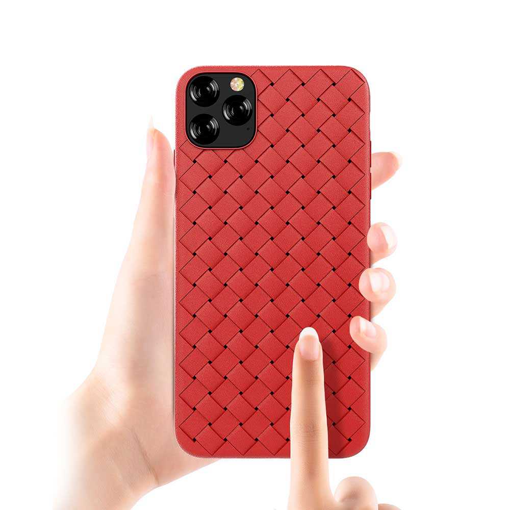 Devia iPhone 11 Pro punane pehme kootud disainiga ümbris