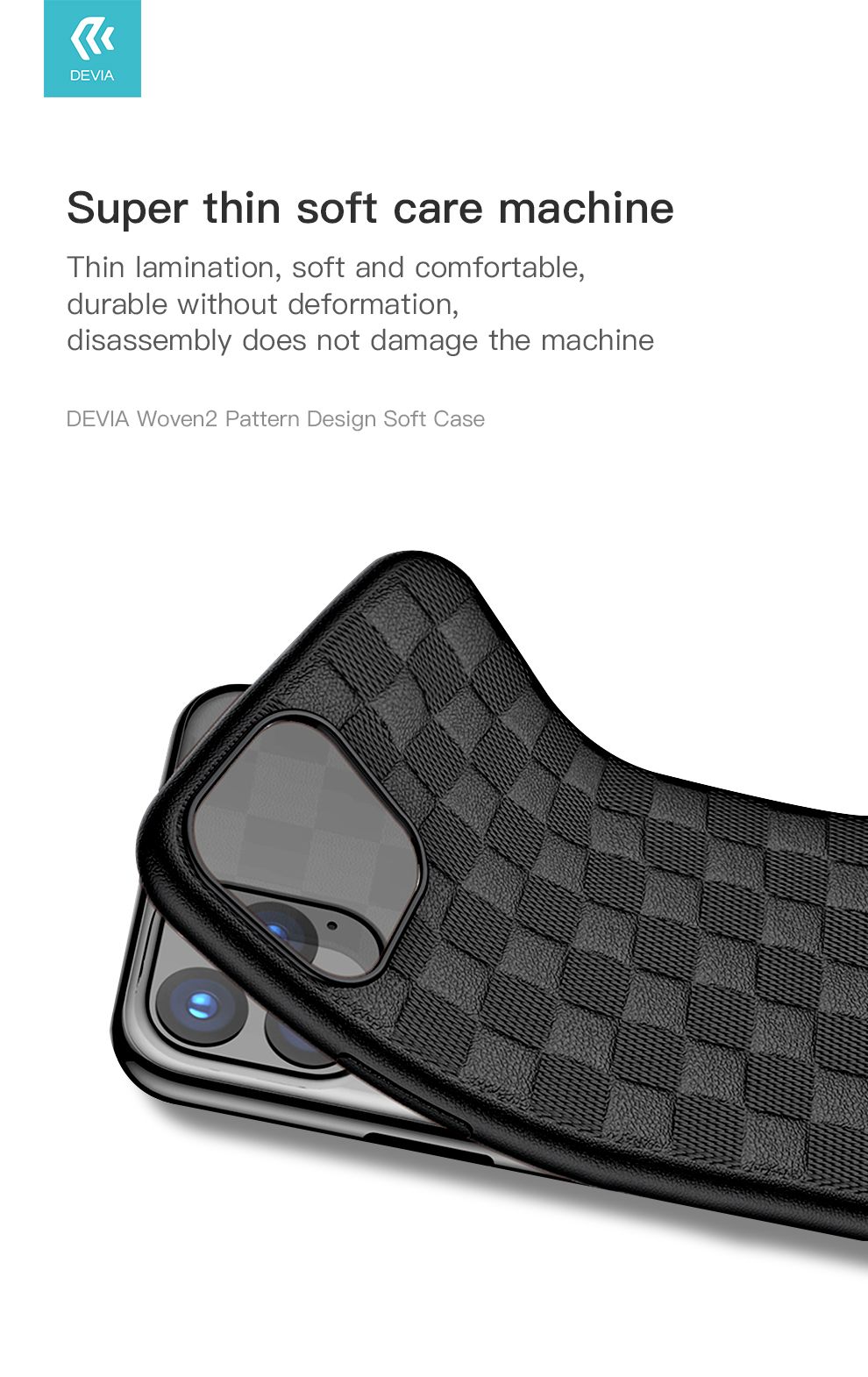 Devia Woven2 iPhone 11 Pro Mīksts Vāciņš Melns