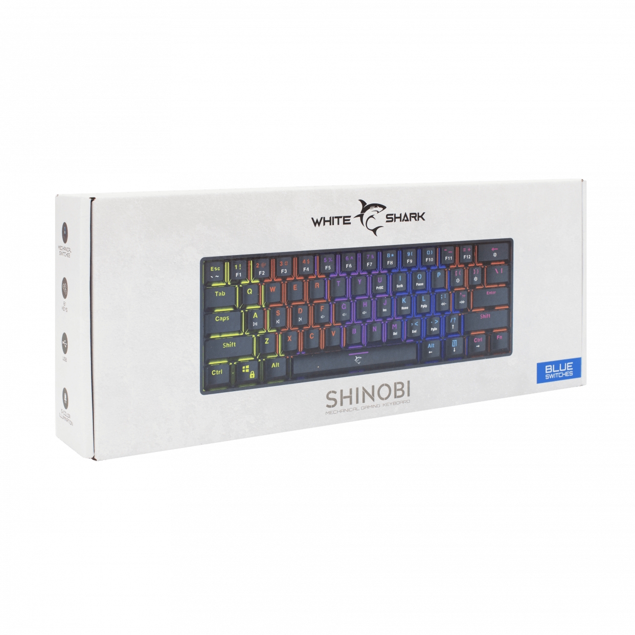 White Shark GK-2022 Shinobi Blue Switch, Black US