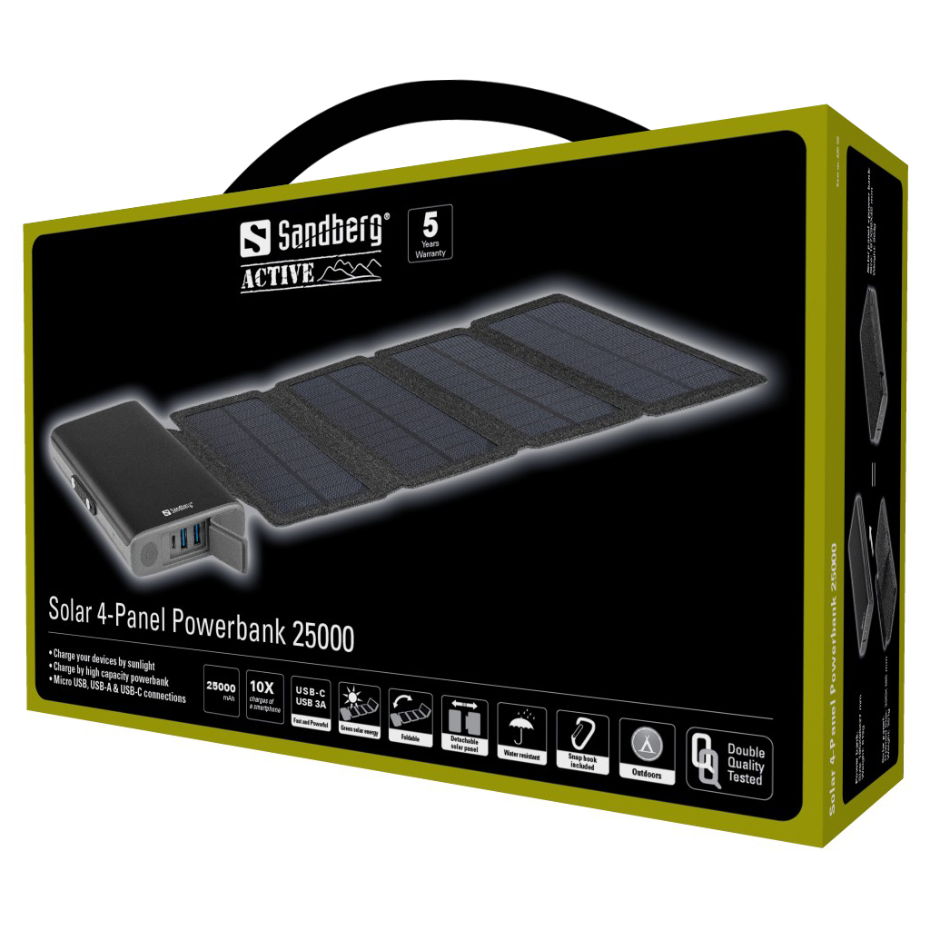 Sandberg 420-56 Solar 4-Panel Powerbank 25000mAh