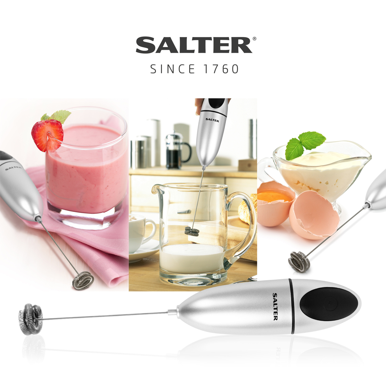 Salter 546 SFEU16 Handheld Electronic Milk Frother silver