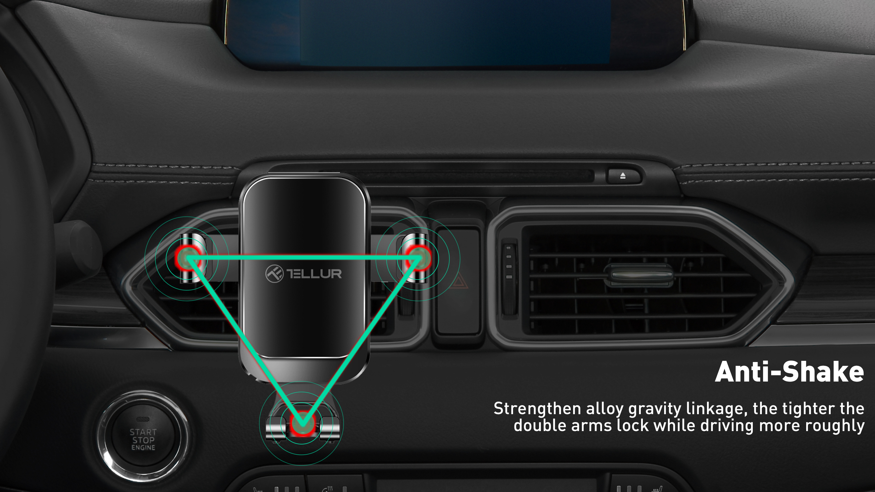 Tellur Gravity CMH20 Car Phone Holder Black