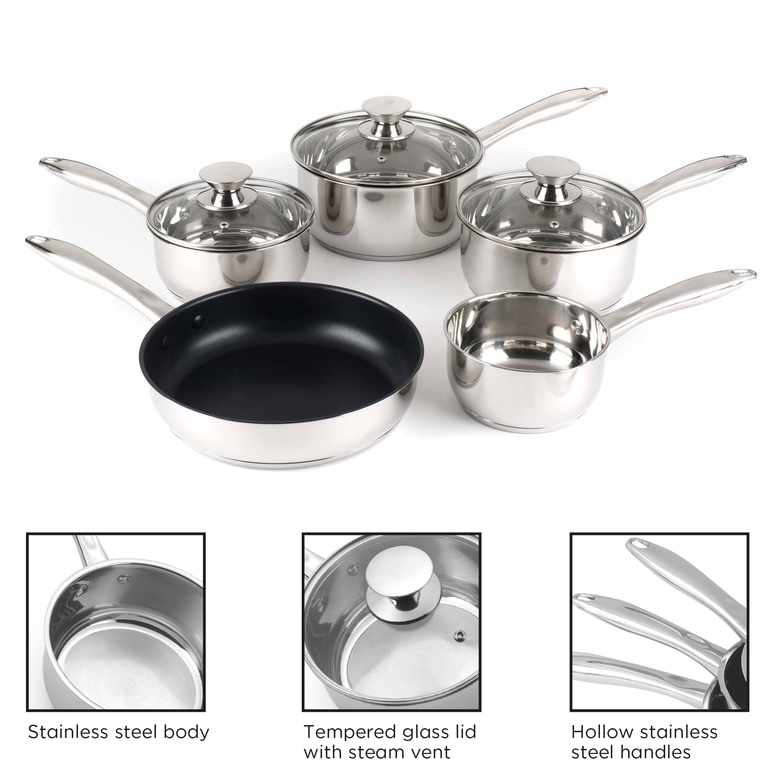 Russell Hobbs BW06572EU72 Classic collection S/S pan set 5pcs