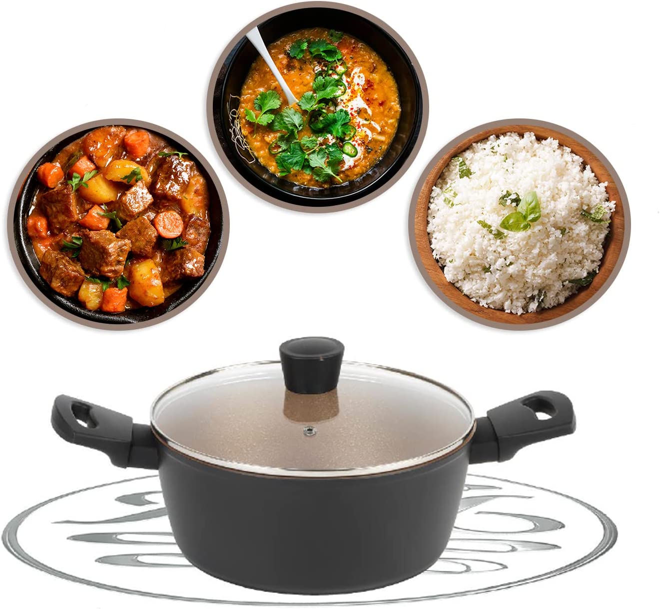 Russell Hobbs RH01670BEU7 Opulence stockpot 24cm black