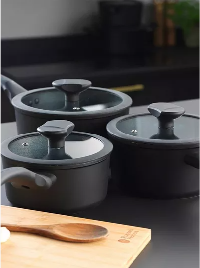 Russell Hobbs RH02131EU7 Crystaltech tall saucepan set 3pcs