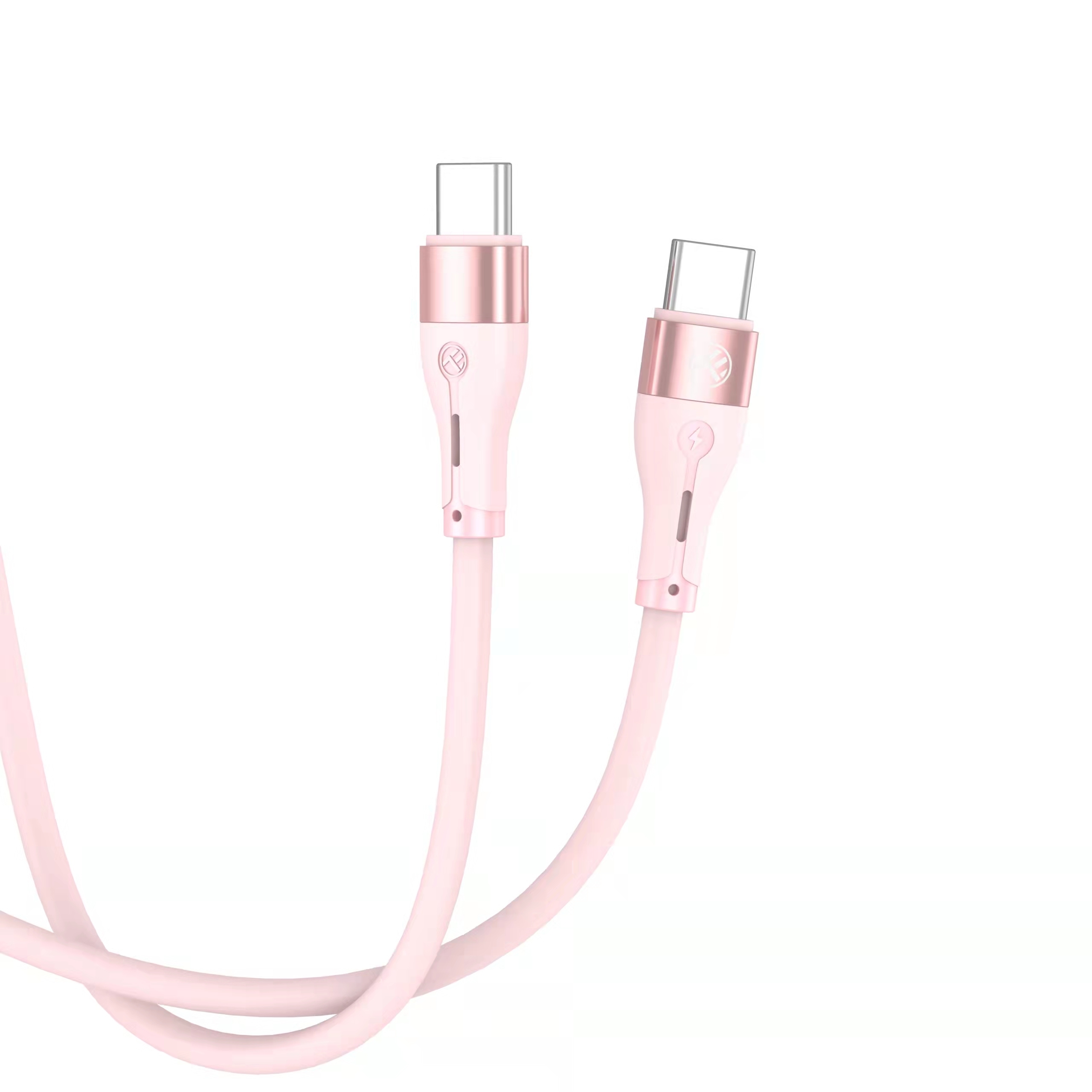 Tellur Silicone Type-C to Type-C Cable PD60W 1m Pink