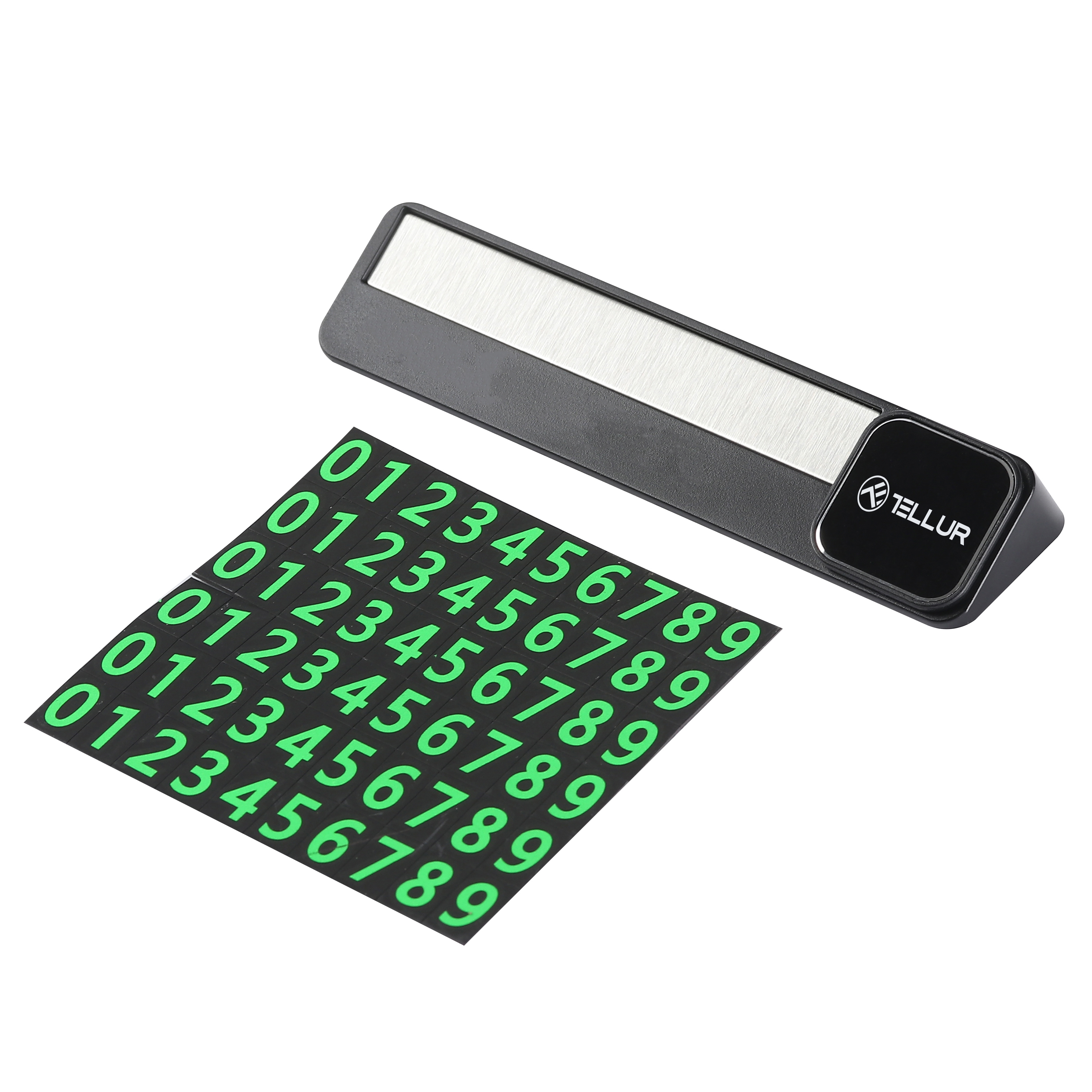 Tellur Basic Temporary Car Parking Phone Number Card Plastic Black