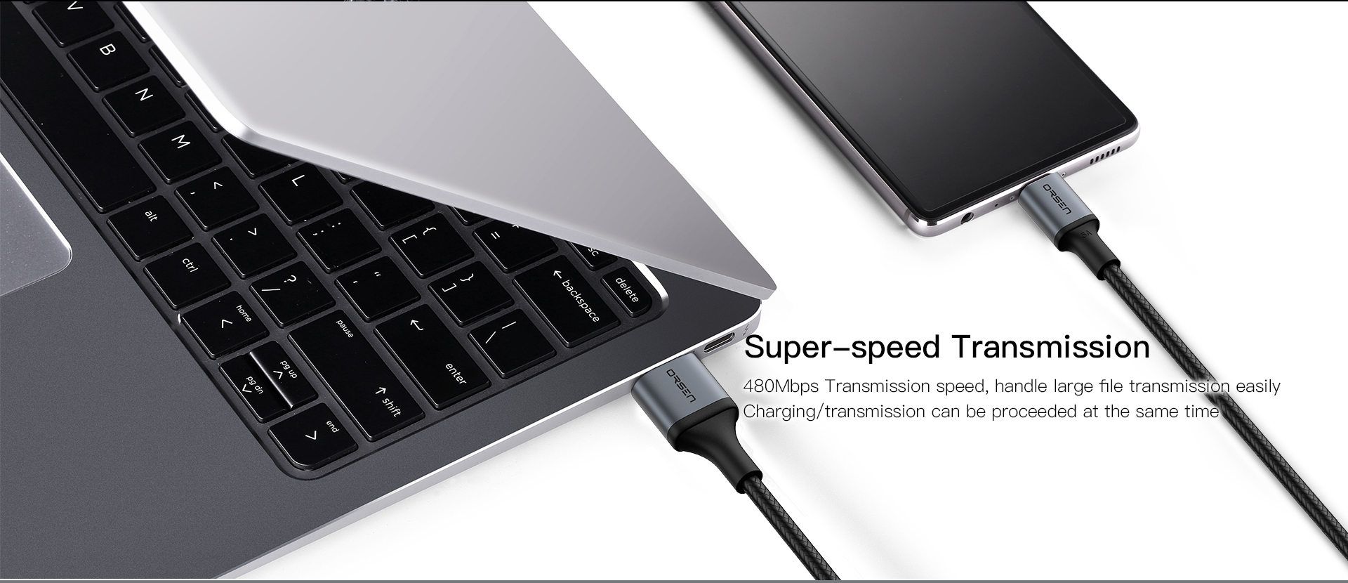 Orsen S8 2-IN-1 USB and Type-C 5A 1.5m black