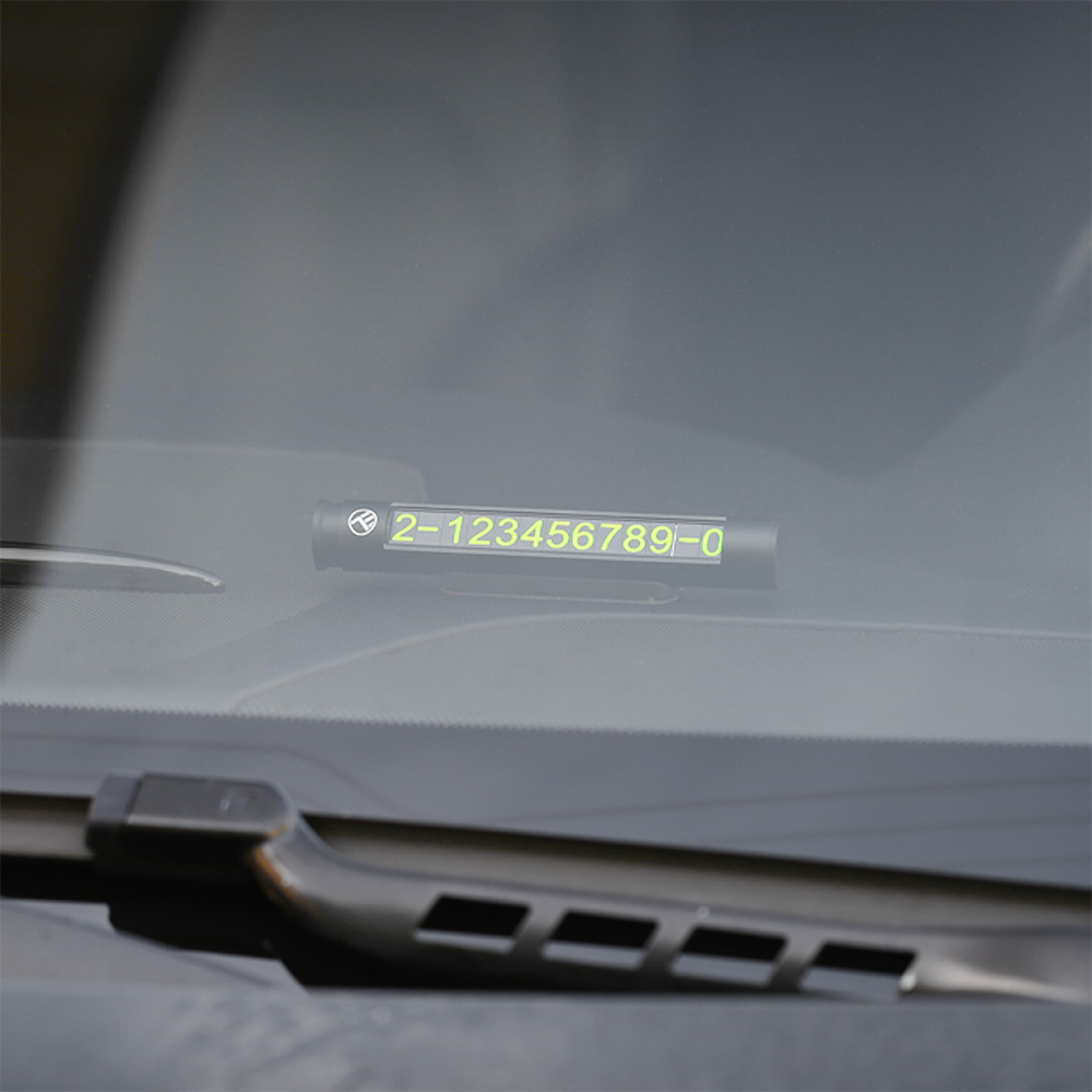 Tellur Temporary Car Parking Card For Two Phone Numbers Metallic Black