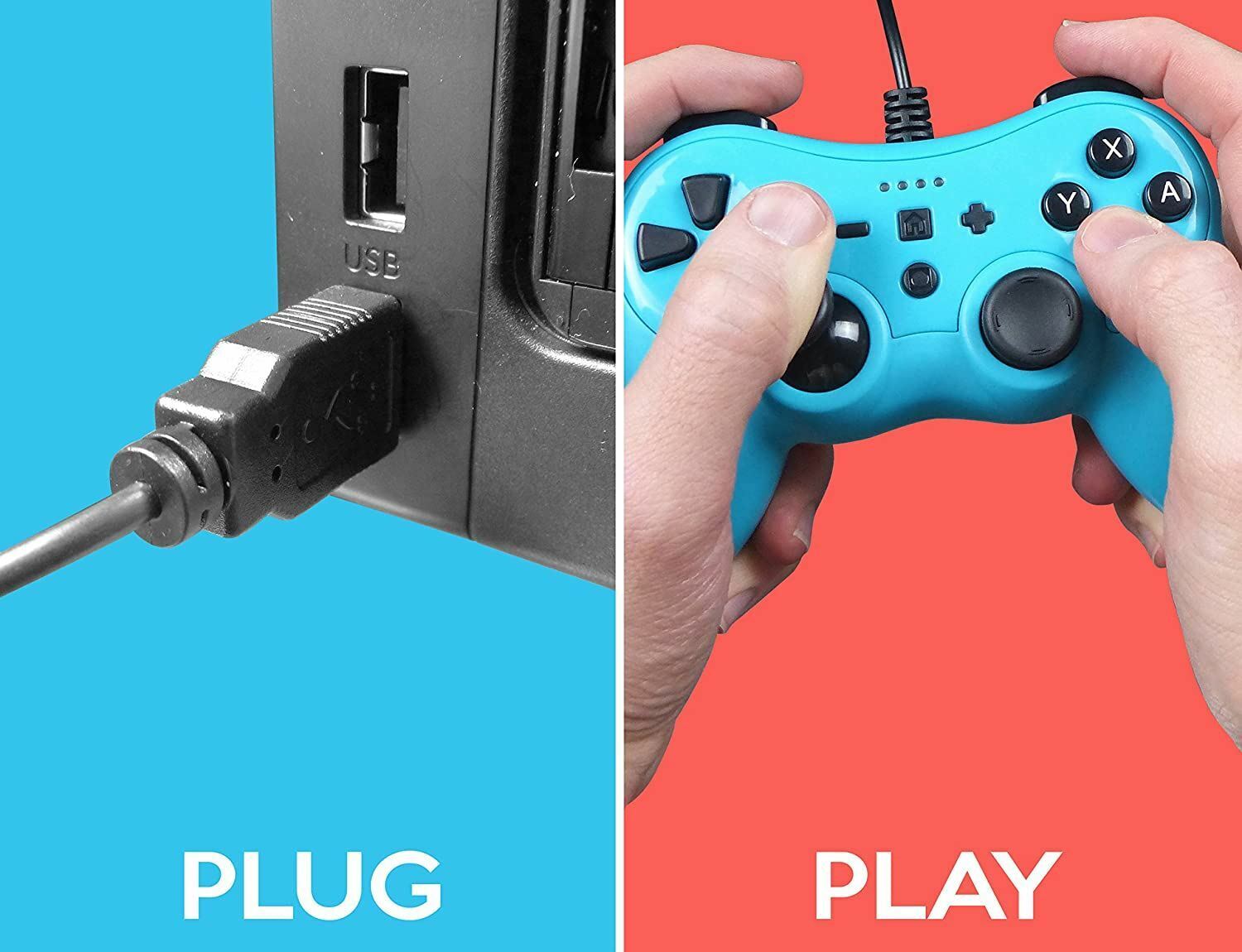 Subsonic Wired Controller Colorz Neon Blue for Switch