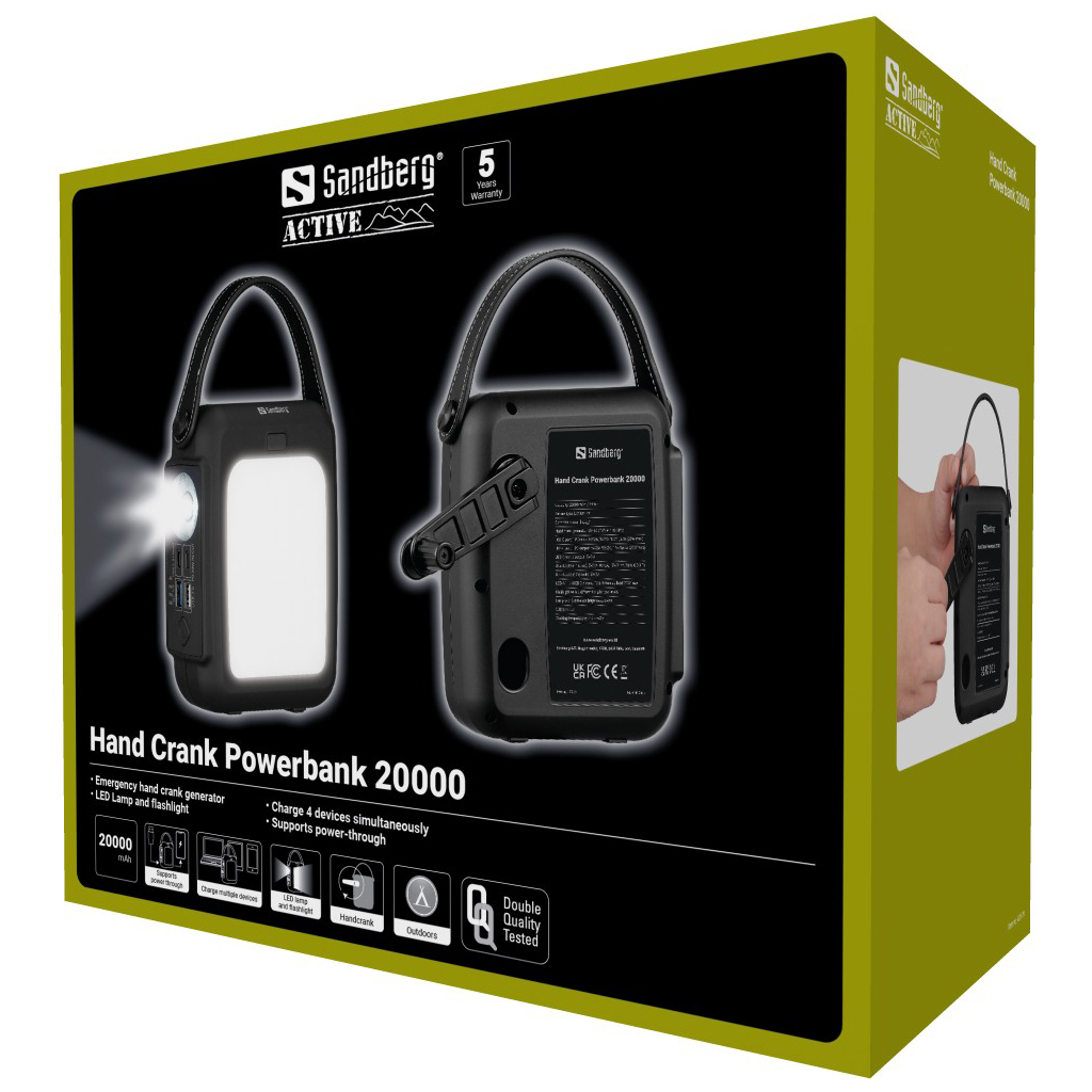 Sandberg 420-79 Hand Crank Powerbank 20000