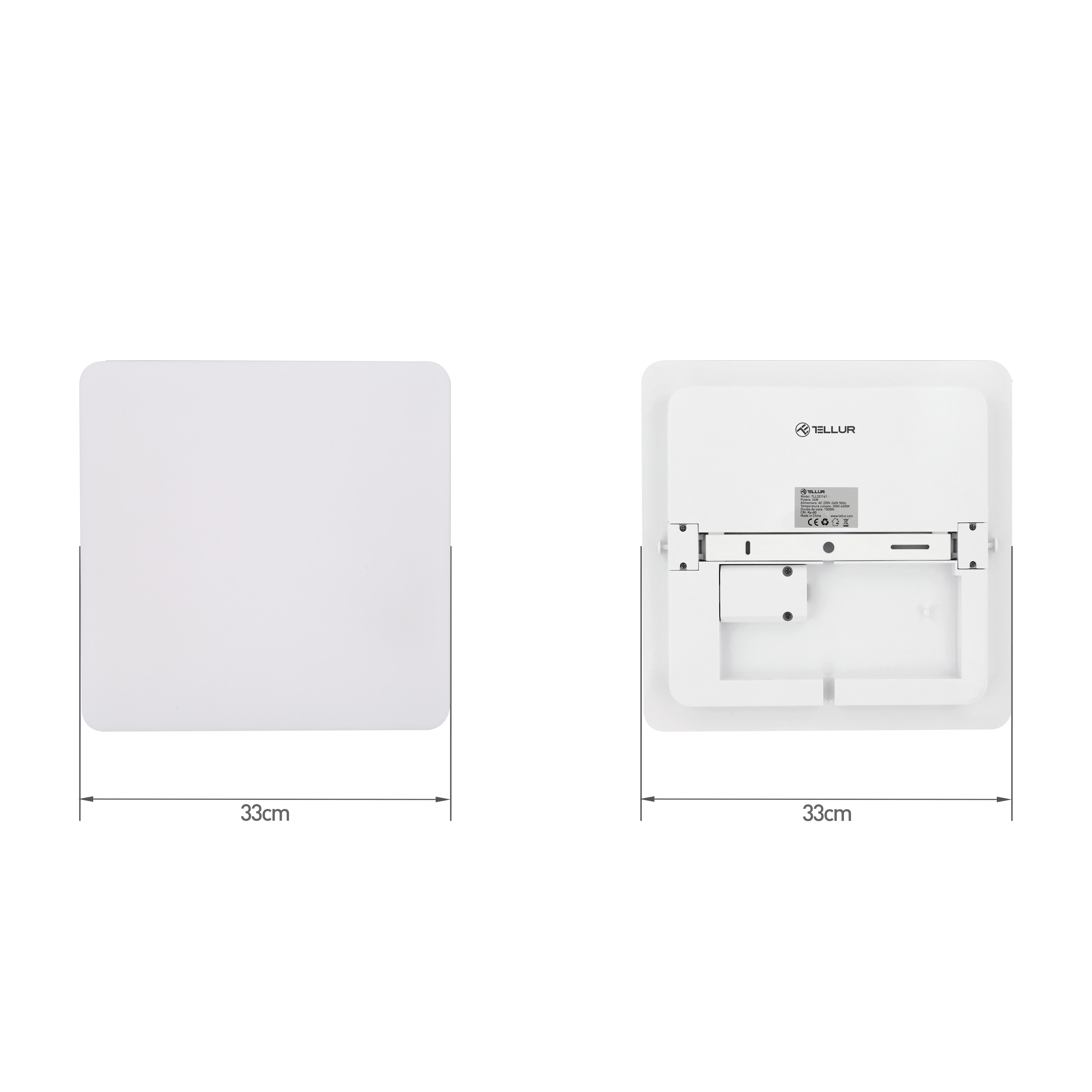 Tellur Smart WiFi Ceiling Light, RGB 24W, Square, White