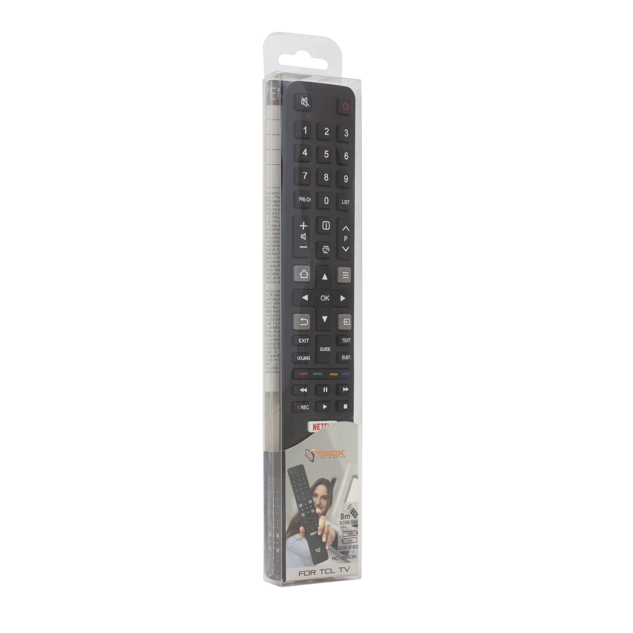 Sbox RC-01406 Remote Control for TCL TVs