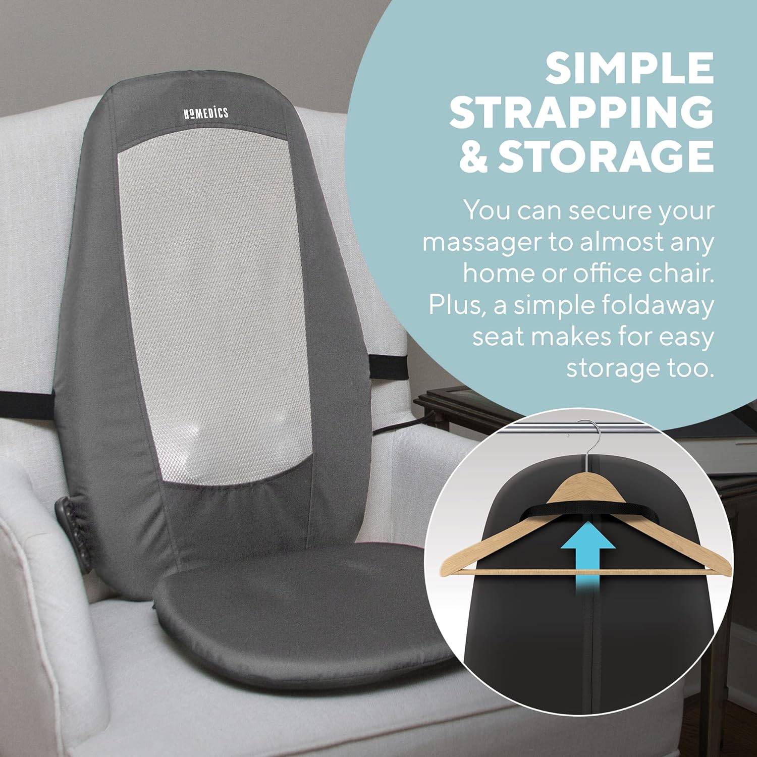 Homedics SBM-180H-EU Shiatsu Massage Chair for Back and Shoulders with Heat