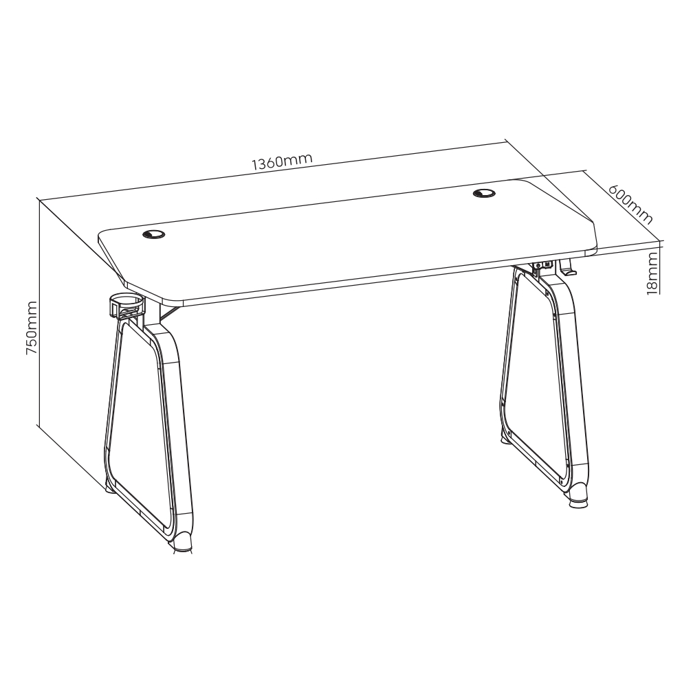 White Shark Gaming Desk Medusa Set of 2 pcs.(1/2 + 2/2)