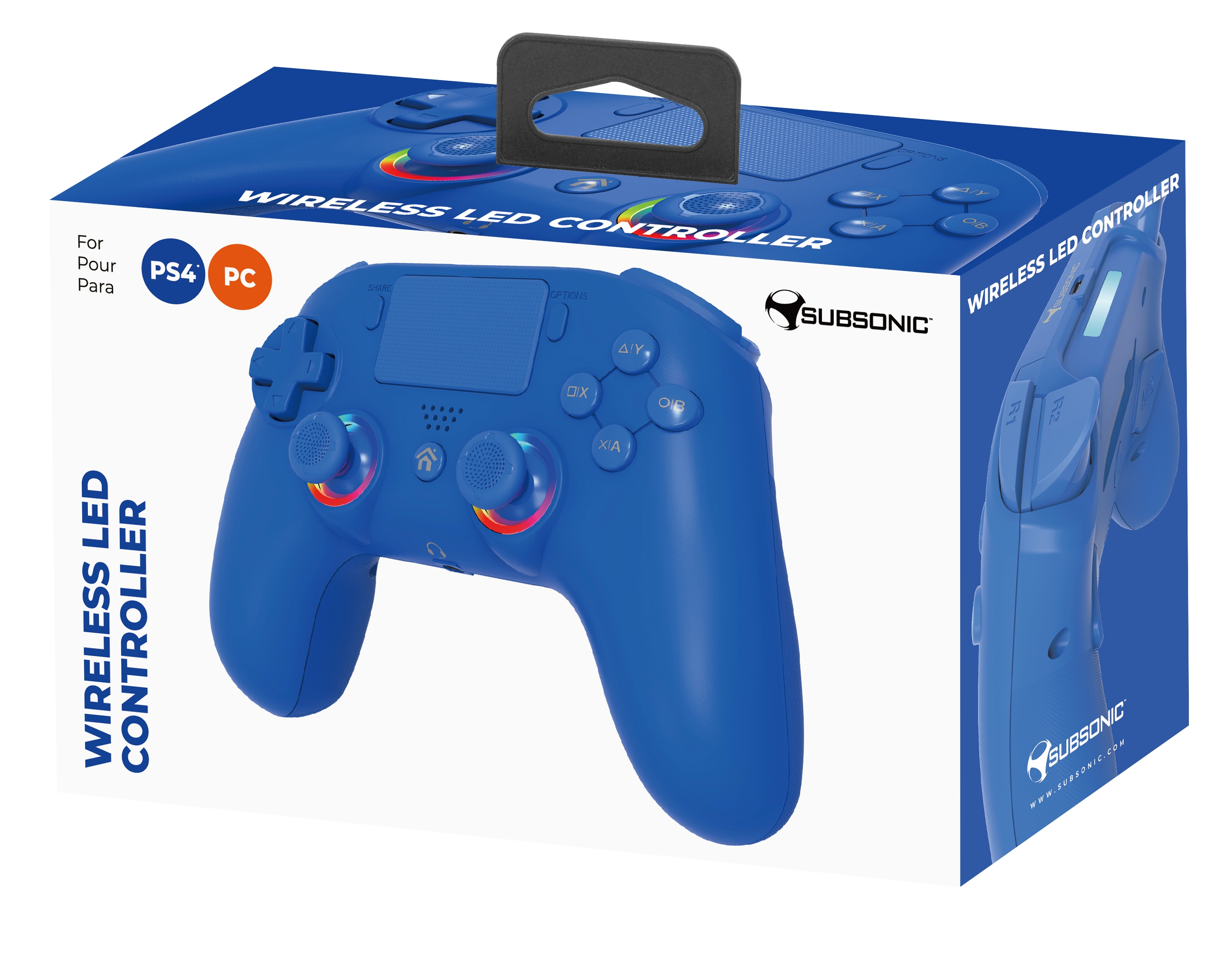 Subsonic Wireless Led Controller Blue for PS4/PC