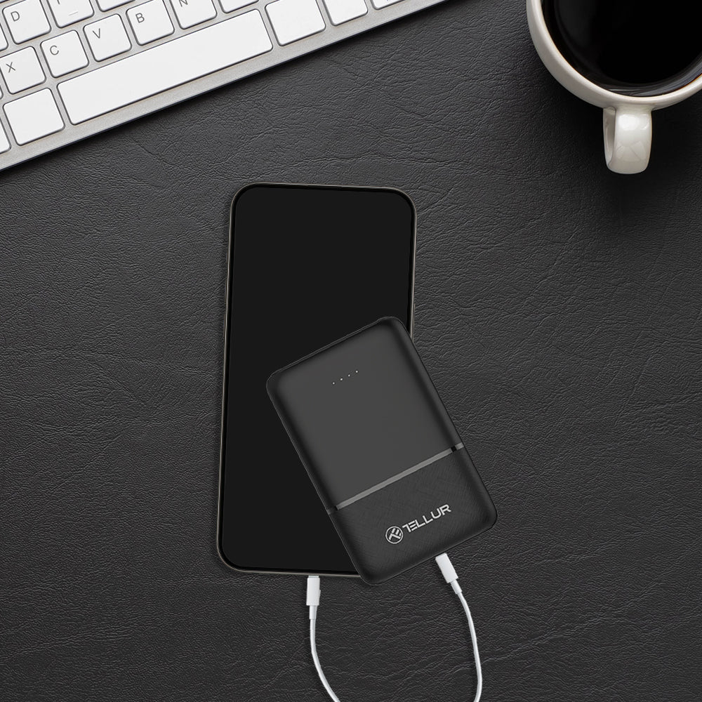 Tellur 5000mAh power bank 2xUSB+USB-C+MicroUSB black