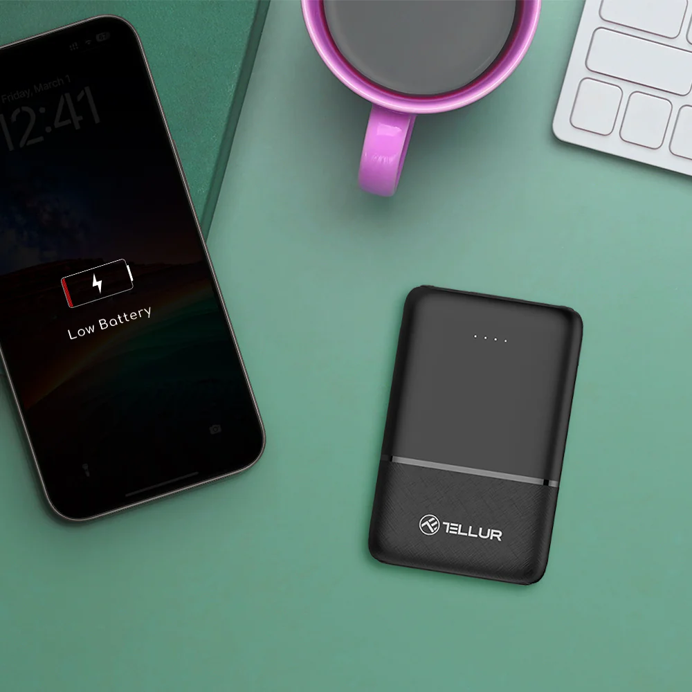 Tellur 5000mAh power bank 2xUSB+USB-C+MicroUSB black
