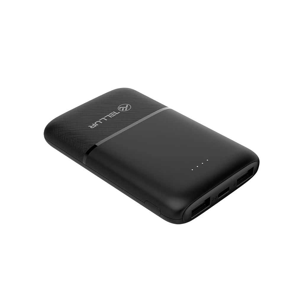 Tellur 5000mAh power bank 2xUSB+USB-C+MicroUSB black
