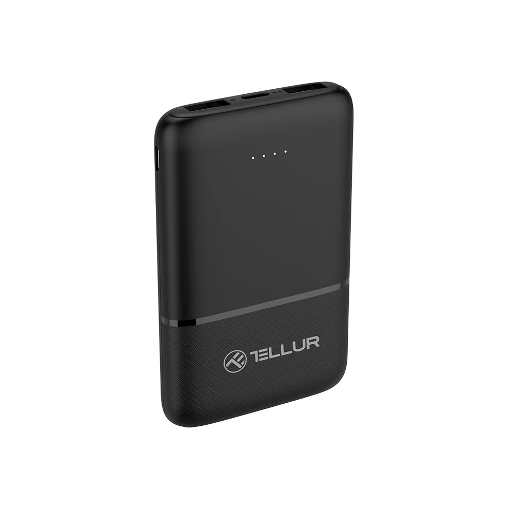 Tellur 5000mAh power bank 2xUSB+USB-C+MicroUSB black