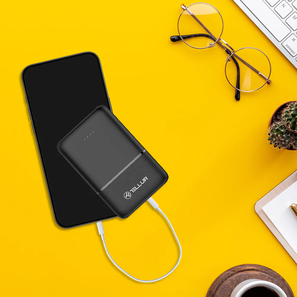 Tellur 5000mAh power bank 2xUSB+USB-C+MicroUSB black