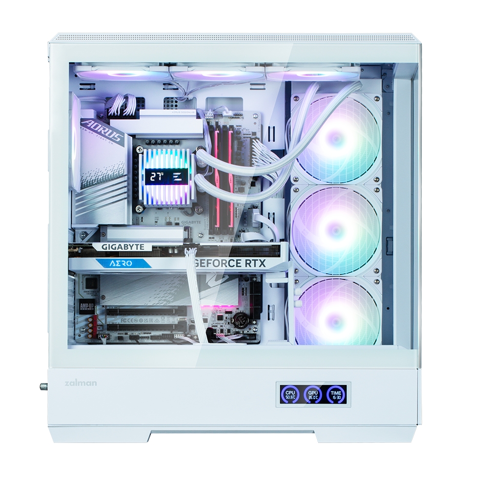 Zalman P50 DS  White, ARGB Fan x4