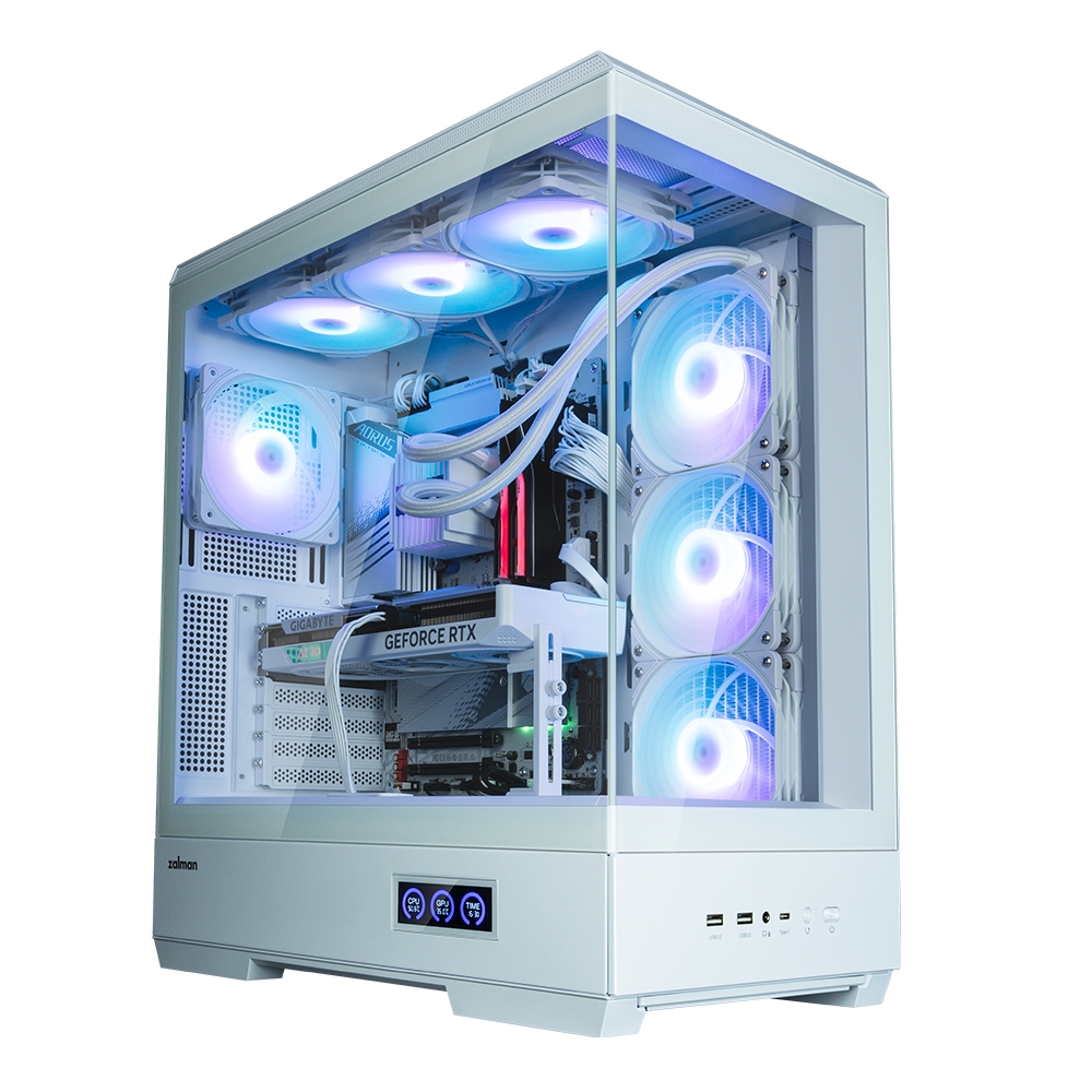 Zalman P50 DS  White, ARGB Fan x4