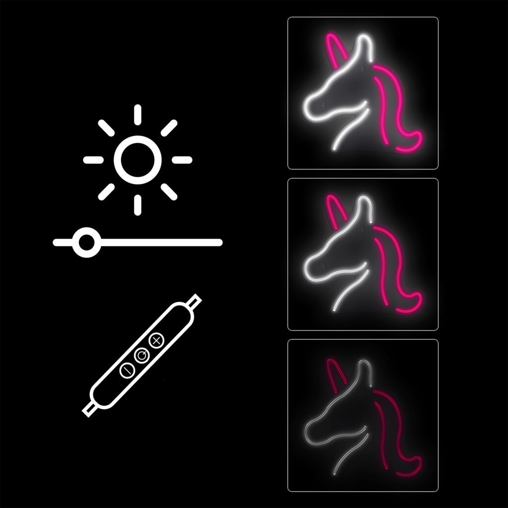 Manta SNL101WH Style Neon Lights Unicorn white-pink