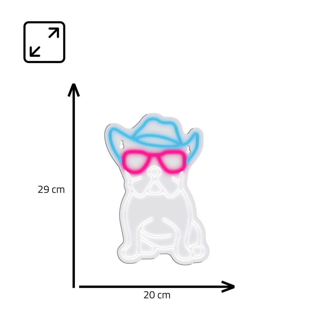 Manta SNL114MT Style Neon Lights Bulldog Dog With Glasses