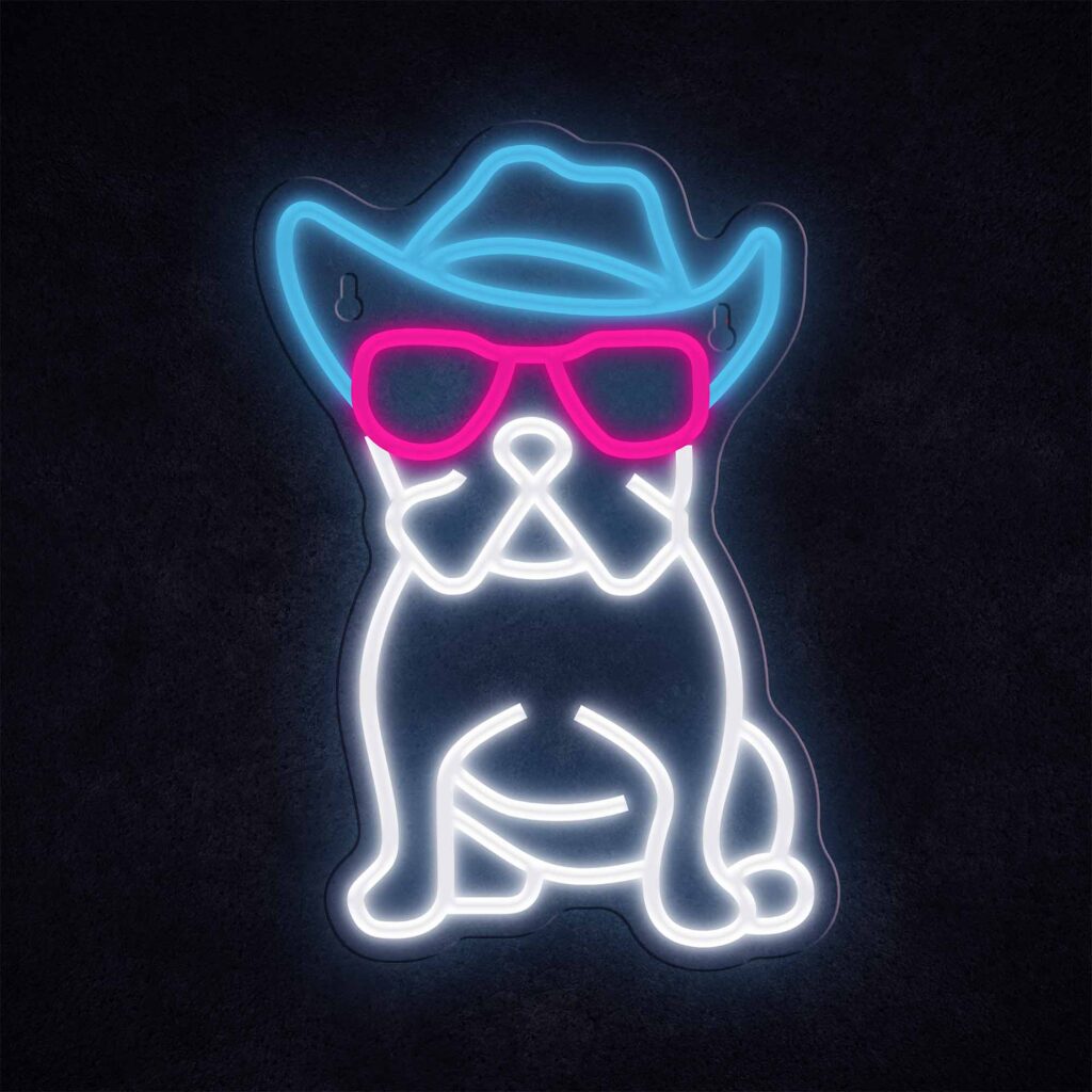 Manta SNL114MT Style Neon Lights Bulldog Dog With Glasses
